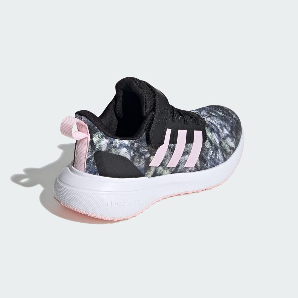 Basket Adidas Fortarun 2.0 Cloudfoam Elastic Lace Top Strap Noir Rose Blanche Enfant | YUB-77086045