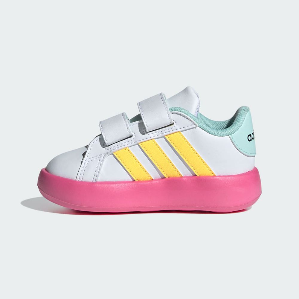 Basket Adidas Grand Court Minnie Tennis Sportswear Blanche Vert Jaune Enfant | SMX-21754807