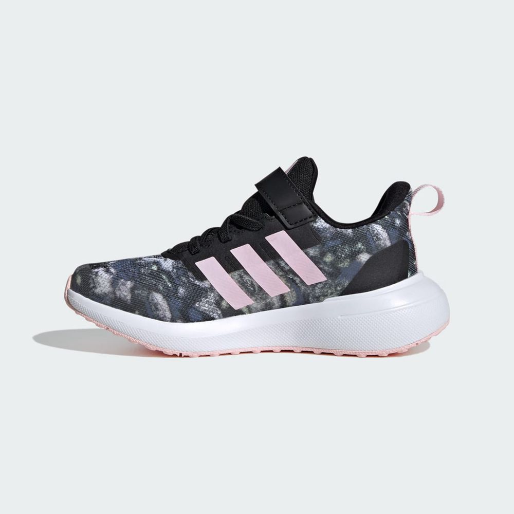 Basket Adidas Fortarun 2.0 Cloudfoam Elastic Lace Top Strap Noir Rose Blanche Enfant | YUB-77086045