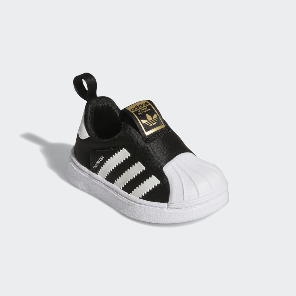 Basket Adidas Superstar 360 Noir Blanche Doré Enfant | MQT-74441446