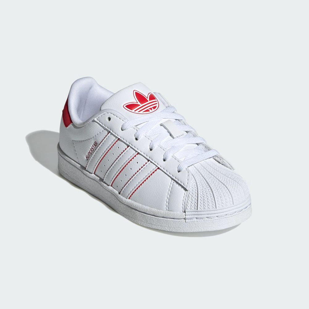 Basket Adidas Superstar Blanche Rouge Enfant | LPD-46491614