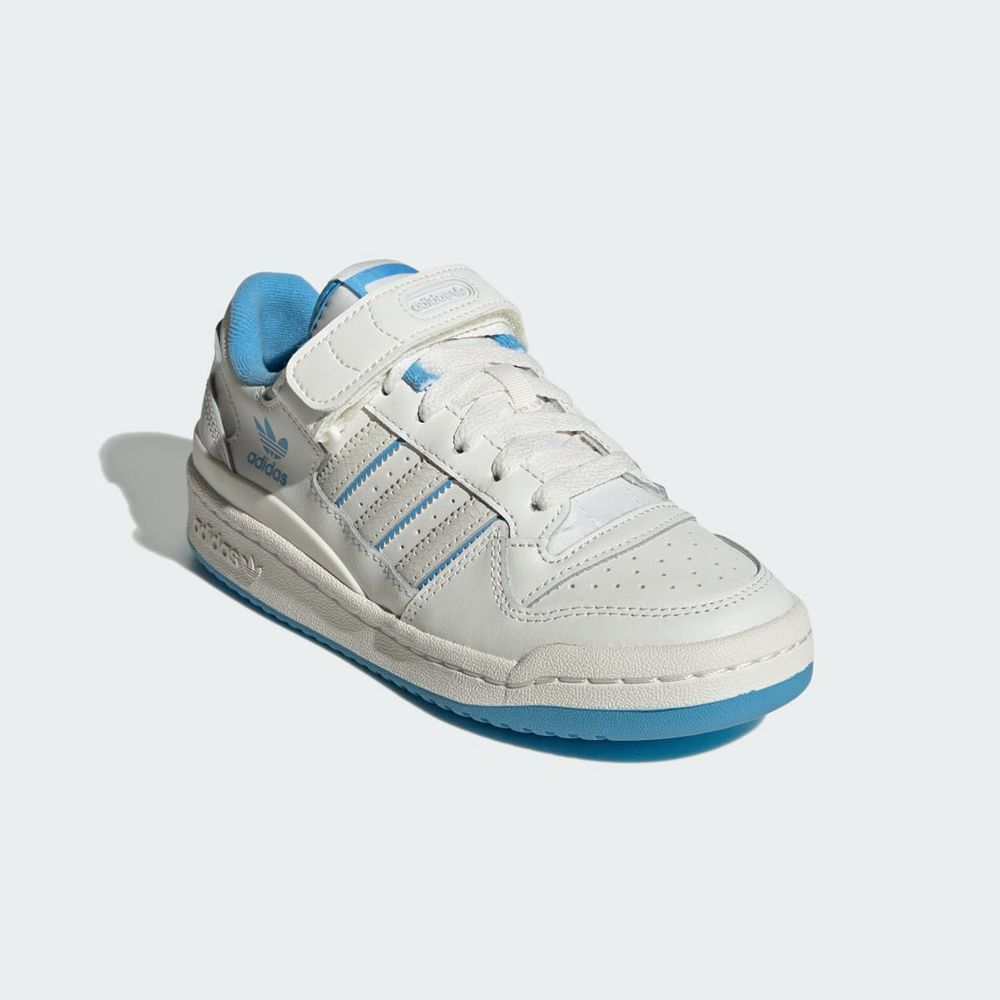 Basket Adidas Forum Low Blanche Bleu Enfant | KDL-36311458