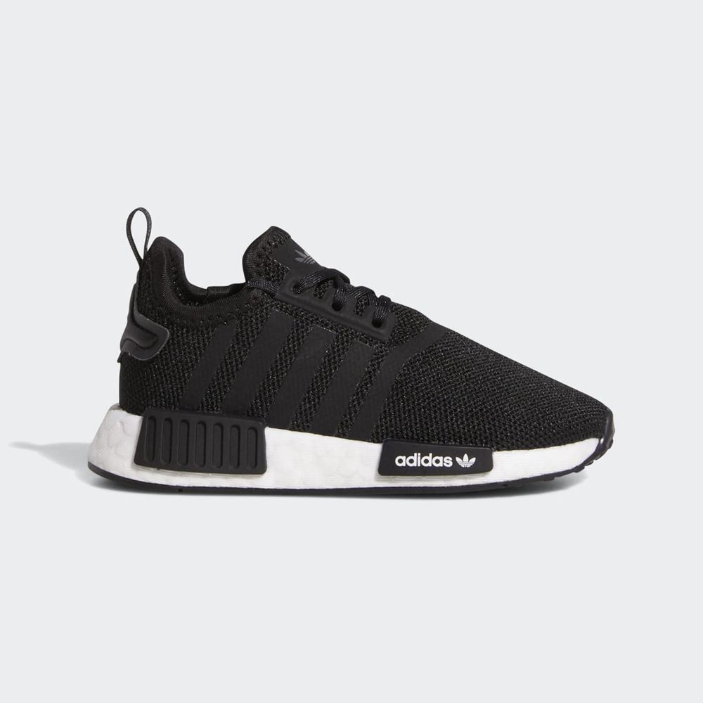 Basket Adidas NMD_R1 Refined Noir Blanche Enfant | MSL-46009557