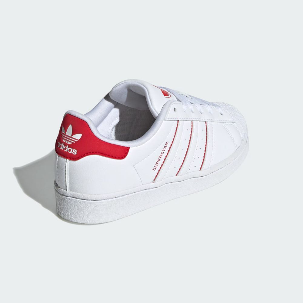 Basket Adidas Superstar Blanche Rouge Enfant | LPD-46491614