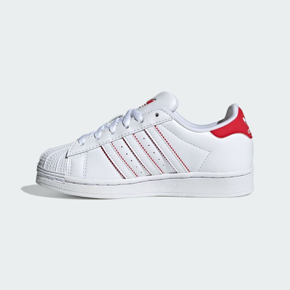 Basket Adidas Superstar Blanche Rouge Enfant | LPD-46491614