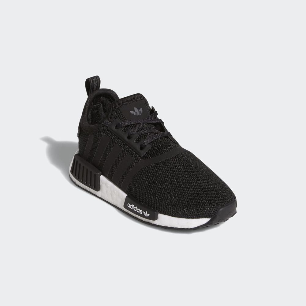 Basket Adidas NMD_R1 Refined Noir Blanche Enfant | MSL-46009557