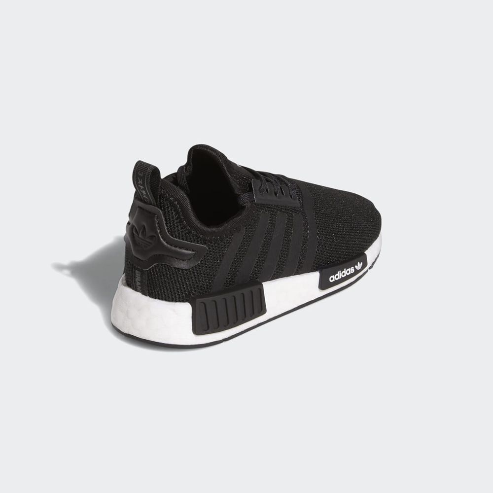 Basket Adidas NMD_R1 Refined Noir Blanche Enfant | MSL-46009557