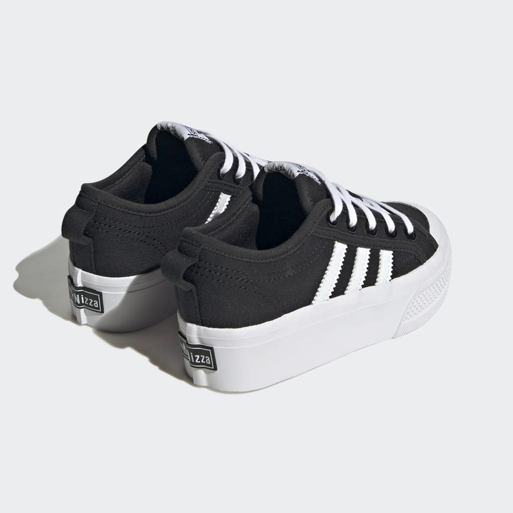 Basket Adidas Nizza Platform Noir Blanche Enfant | BDT-21159879