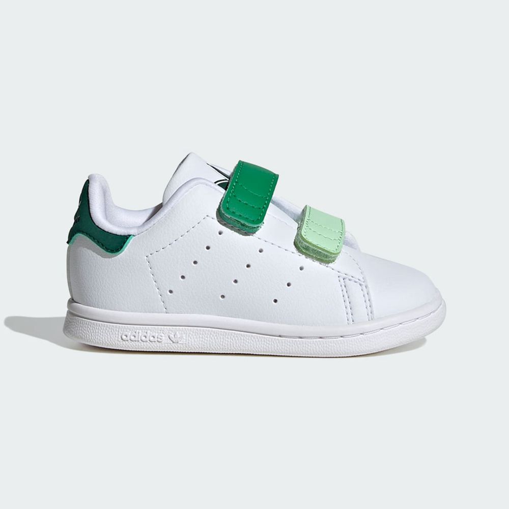 Basket Adidas Stan Smith Comfort Closure Blanche Vert Enfant | PJJ-04910868