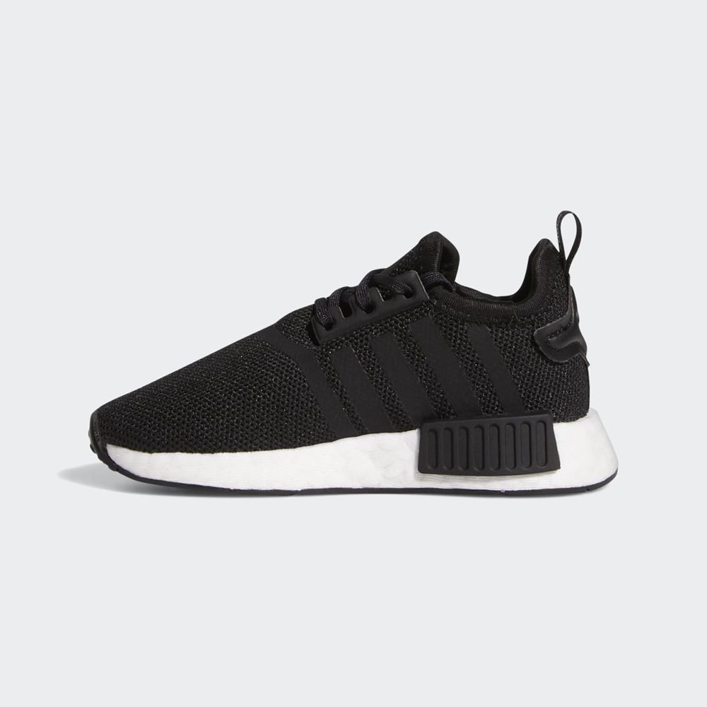 Basket Adidas NMD_R1 Refined Noir Blanche Enfant | MSL-46009557