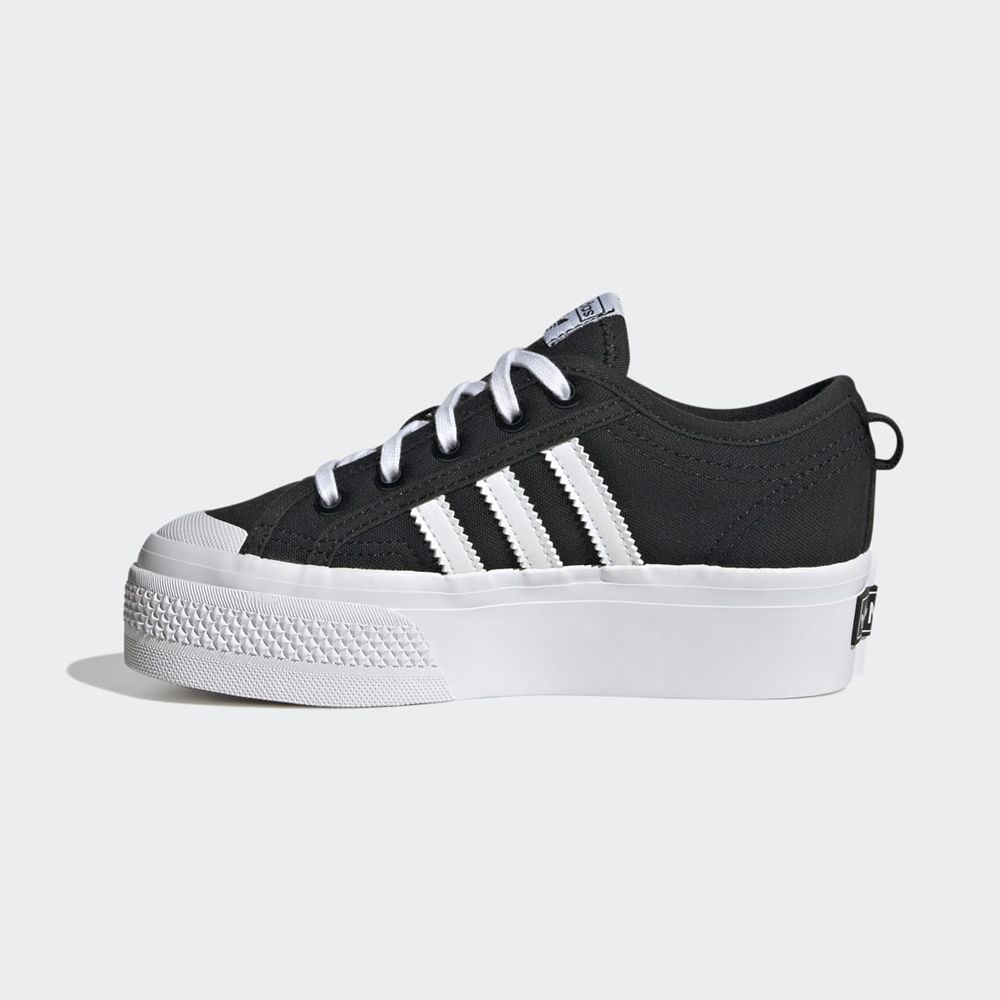 Basket Adidas Nizza Platform Noir Blanche Enfant | BDT-21159879