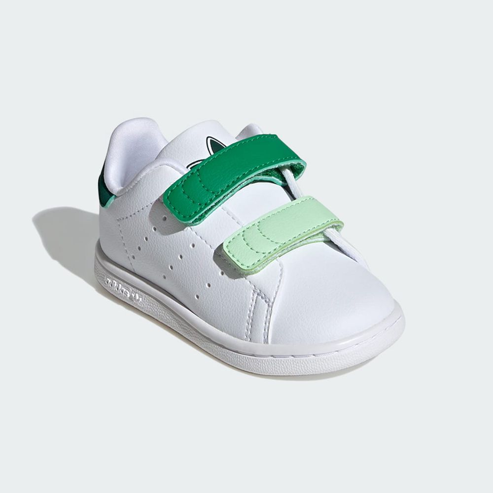 Basket Adidas Stan Smith Comfort Closure Blanche Vert Enfant | PJJ-04910868