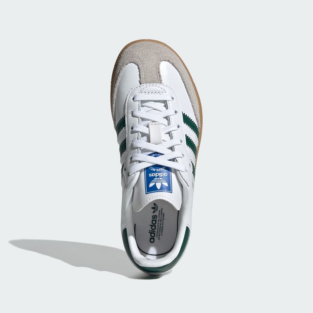 Basket Adidas Samba OG Blanche Vert Enfant | MKE-53735117