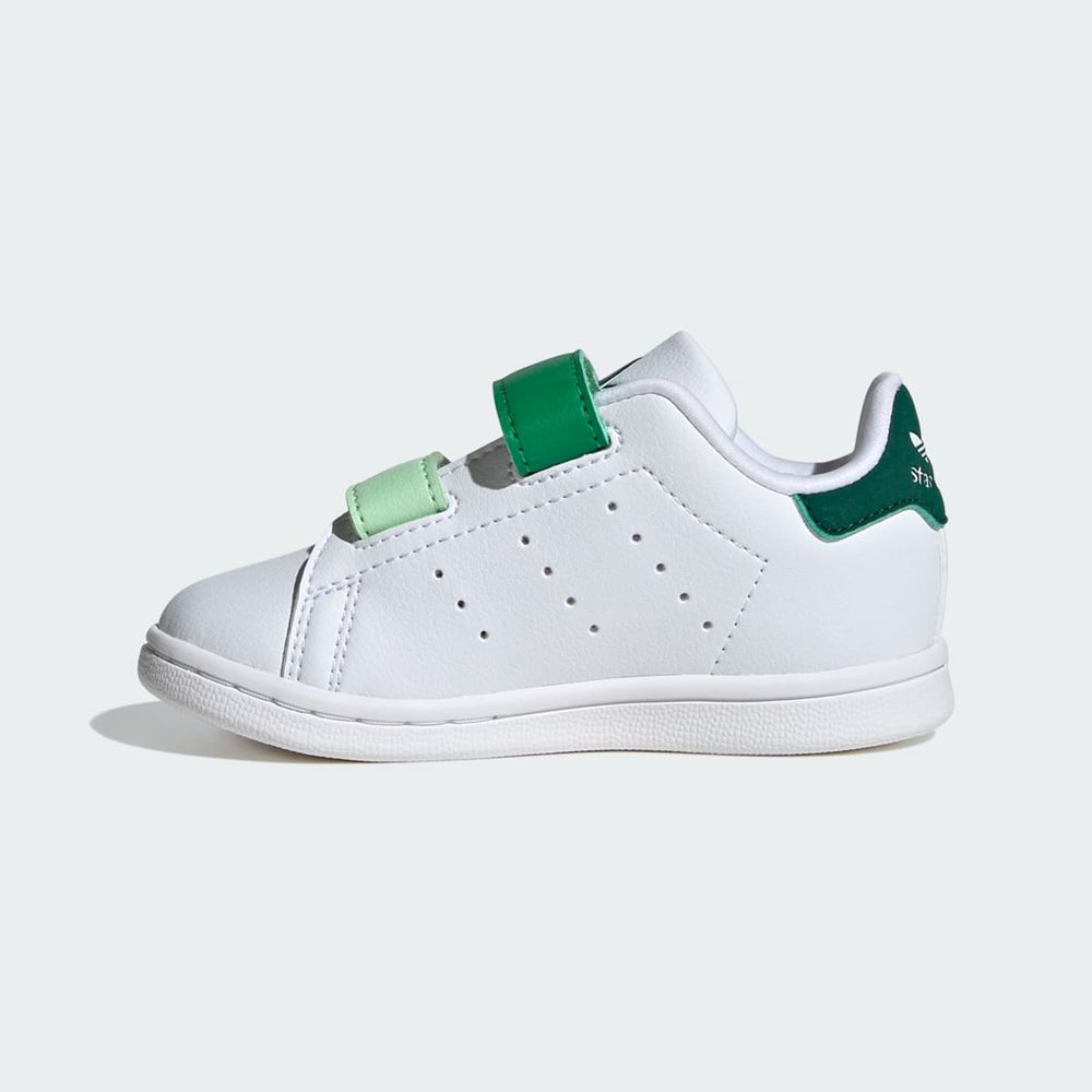 Basket Adidas Stan Smith Comfort Closure Blanche Vert Enfant | PJJ-04910868