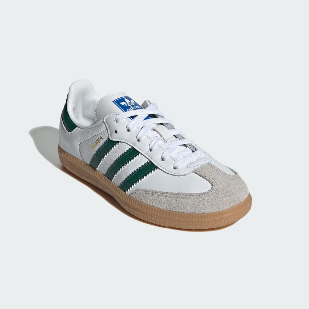 Basket Adidas Samba OG Blanche Vert Enfant | MKE-53735117