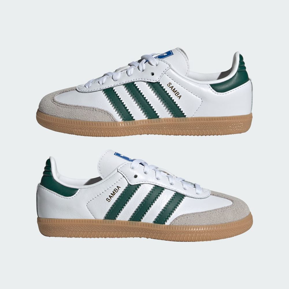 Basket Adidas Samba OG Blanche Vert Enfant | MKE-53735117