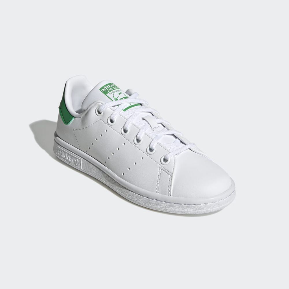 Basket Adidas Stan Smith Blanche Vert Enfant | HDU-88264022