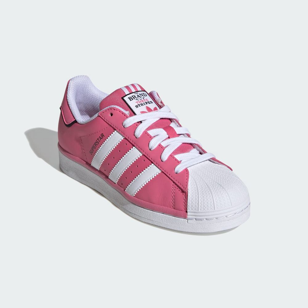 Basket Adidas Superstar Rose Blanche Noir Enfant | SQF-16978697