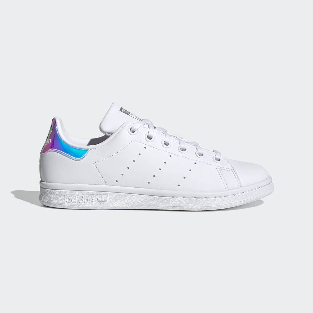 Basket Adidas Stan Smith Blanche Argent Enfant | PPA-46626053