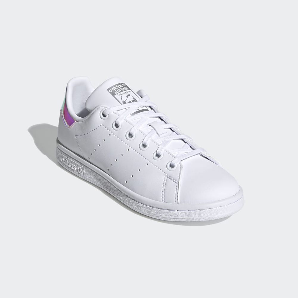 Basket Adidas Stan Smith Blanche Argent Enfant | PPA-46626053