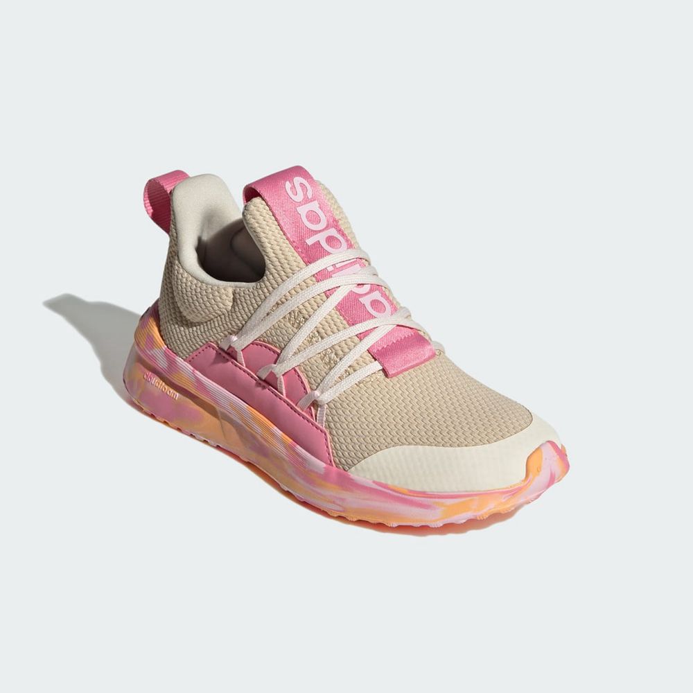 Basket Adidas Lite Racer Adapt 5.0 Slip-On Lace Blanche Beige Rose Enfant | JSD-64263317