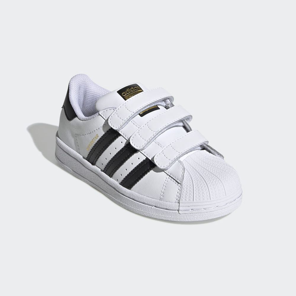 Basket Adidas Superstar Blanche Noir Enfant | LLL-59471701