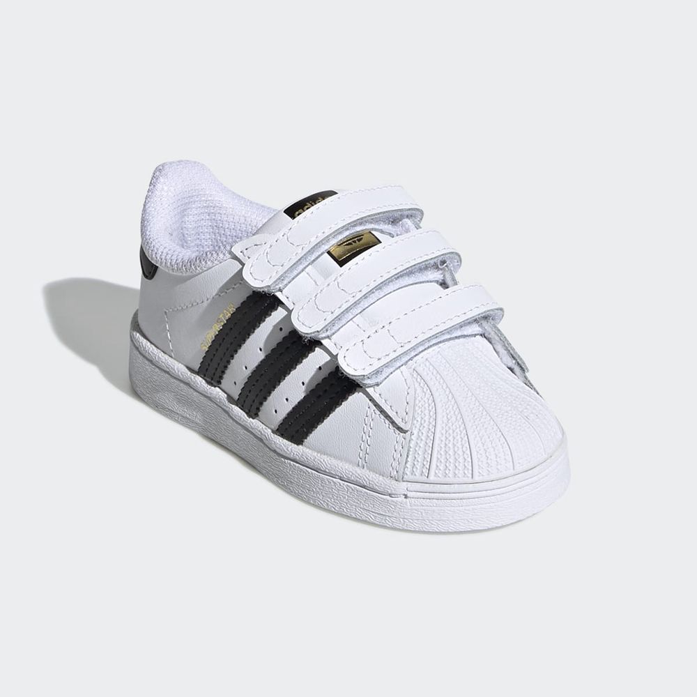 Basket Adidas Superstar Blanche Noir Enfant | TZE-25483800