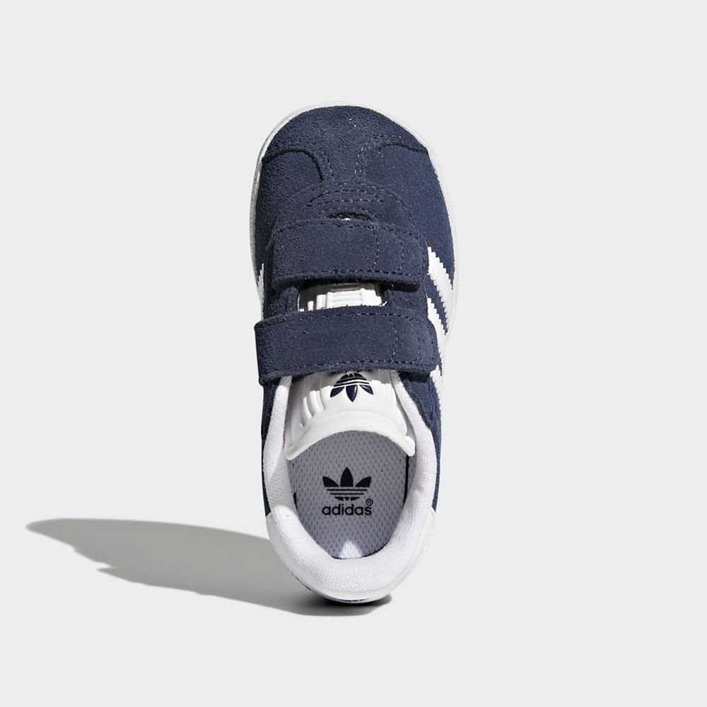 Basket Adidas Gazelle Bleu Marine Blanche Enfant | CGZ-69429302