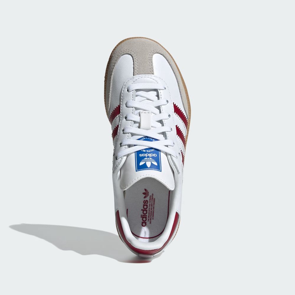 Basket Adidas Samba OG Blanche Bordeaux Enfant | FWT-64914468