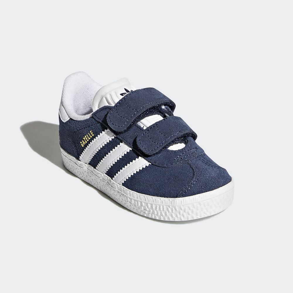 Basket Adidas Gazelle Bleu Marine Blanche Enfant | CGZ-69429302