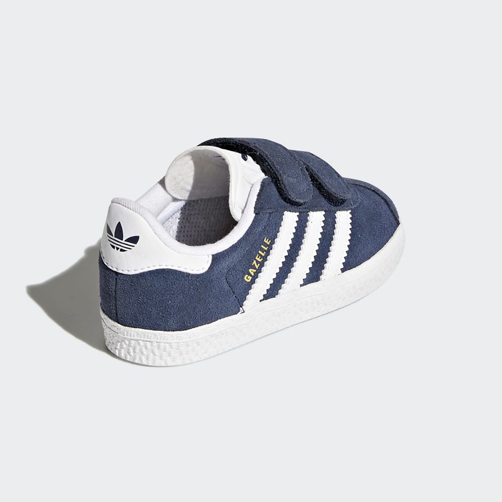 Basket Adidas Gazelle Bleu Marine Blanche Enfant | CGZ-69429302