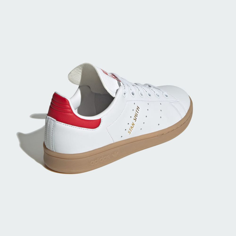 Basket Adidas Stan Smith Blanche Rouge Enfant | HQB-34375305