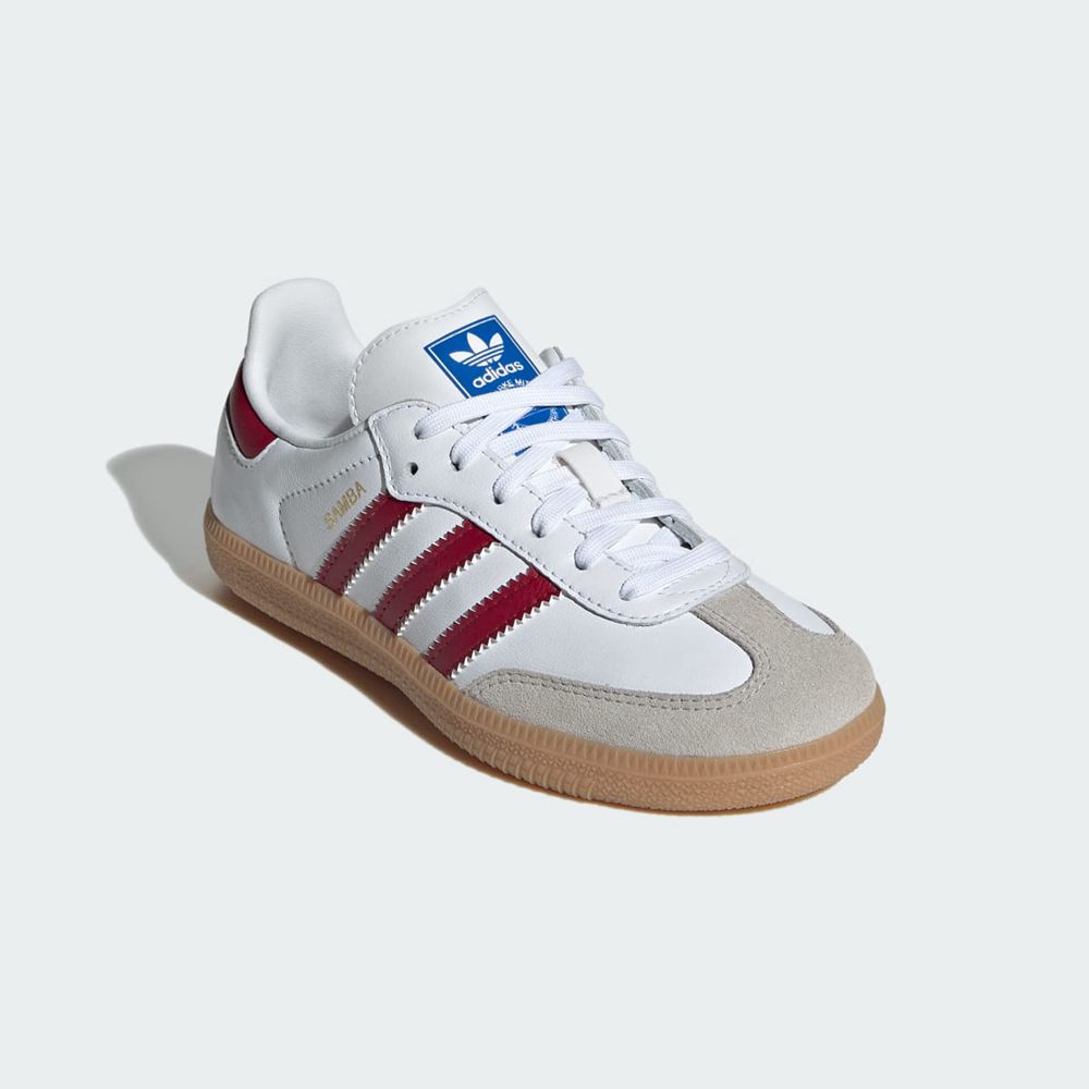 Basket Adidas Samba OG Blanche Bordeaux Enfant | FWT-64914468