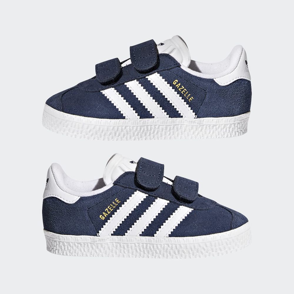 Basket Adidas Gazelle Bleu Marine Blanche Enfant | CGZ-69429302