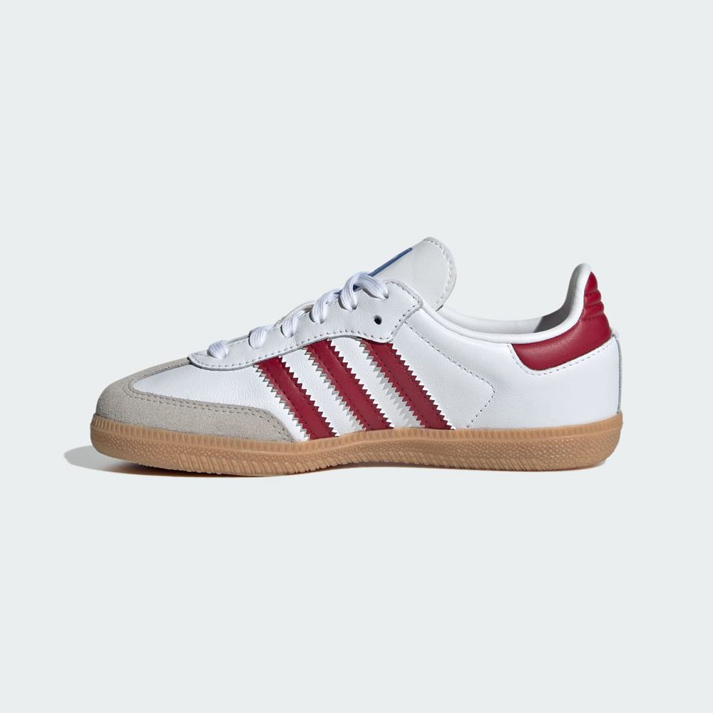 Basket Adidas Samba OG Blanche Bordeaux Enfant | FWT-64914468