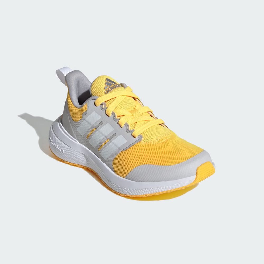 Basket Adidas Fortarun 2.0 Cloudfoam Lace Jaune Blanche Grise Enfant | UIU-94945332