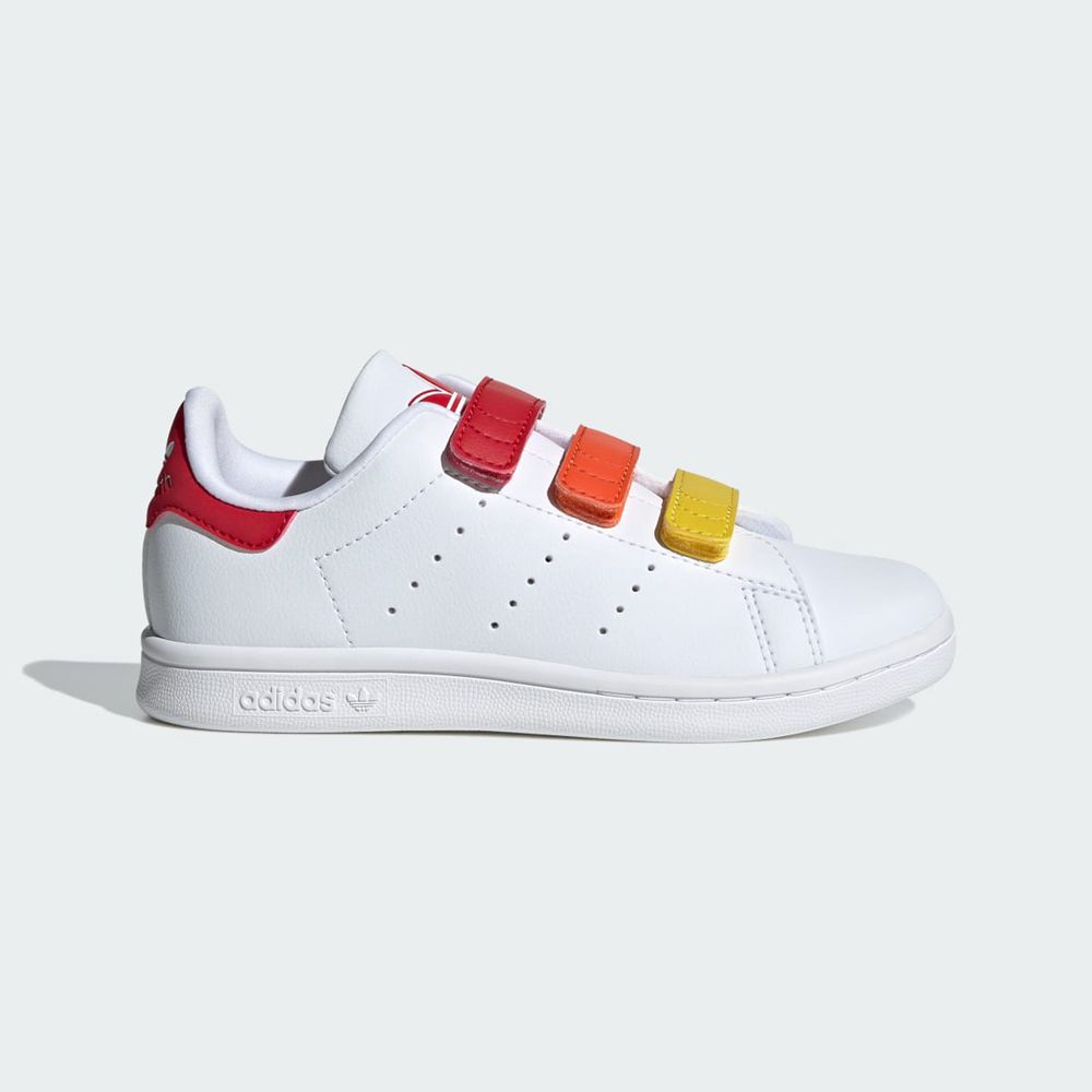 Basket Adidas Stan Smith Blanche Rouge Enfant | FUV-21795861