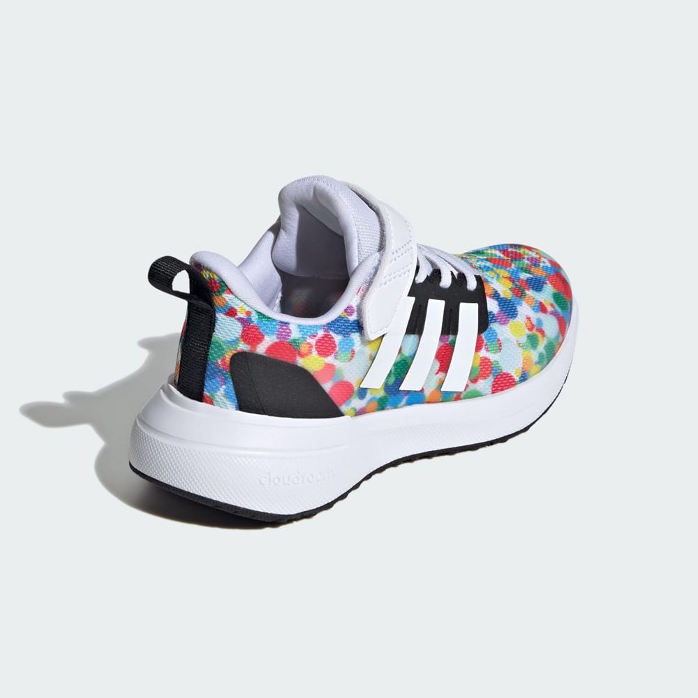 Basket Adidas Fortarun 2.0 Cloudfoam Elastic Lace Top Strap Blanche Noir Vert Enfant | XGV-70322737