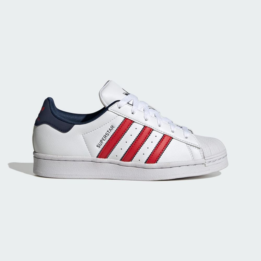 Basket Adidas Superstar Blanche Rouge Bleu Marine Enfant | BTW-66991303