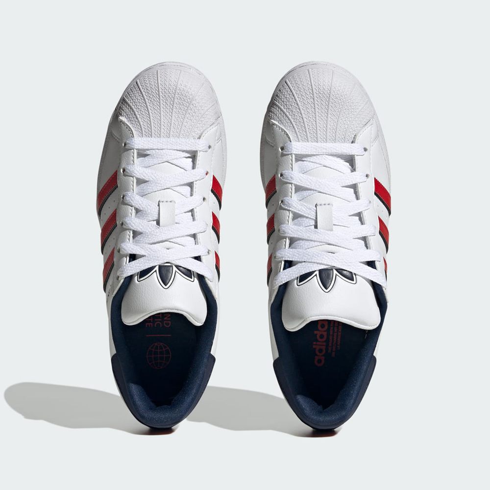 Basket Adidas Superstar Blanche Rouge Bleu Marine Enfant | BTW-66991303