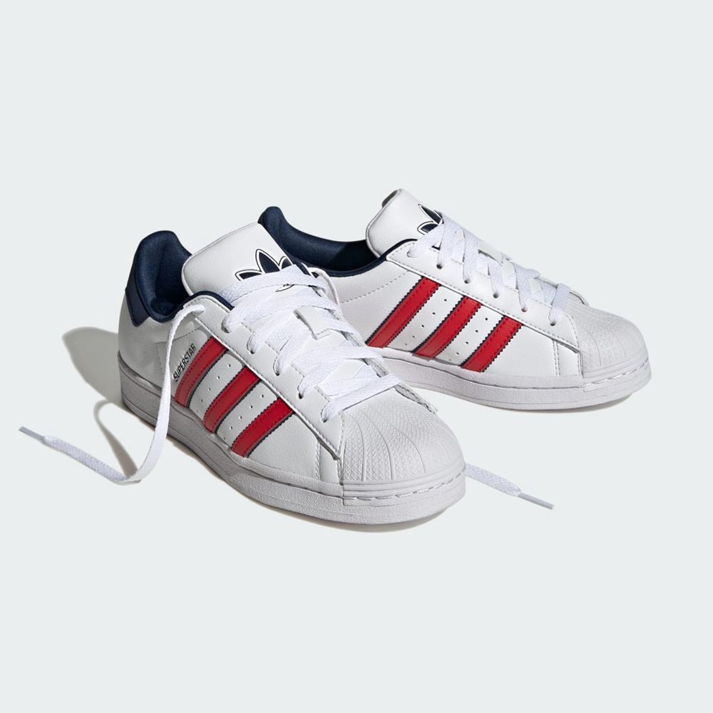 Basket Adidas Superstar Blanche Rouge Bleu Marine Enfant | BTW-66991303