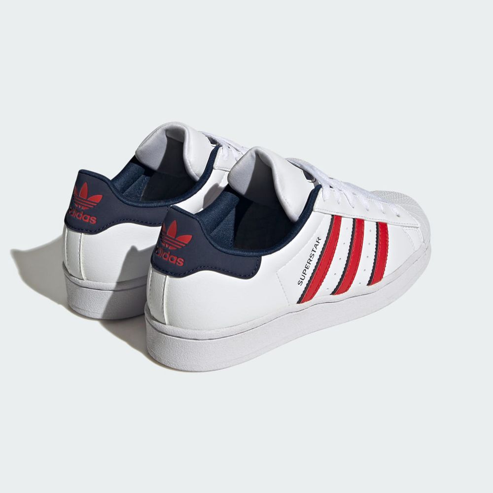 Basket Adidas Superstar Blanche Rouge Bleu Marine Enfant | BTW-66991303