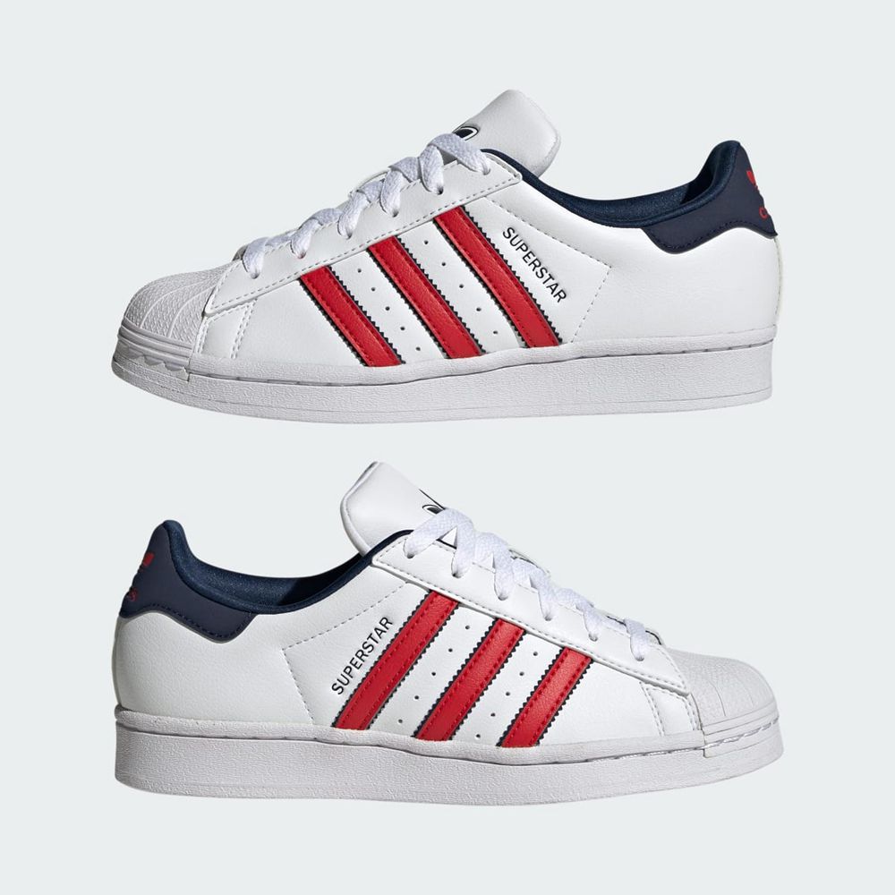 Basket Adidas Superstar Blanche Rouge Bleu Marine Enfant | BTW-66991303