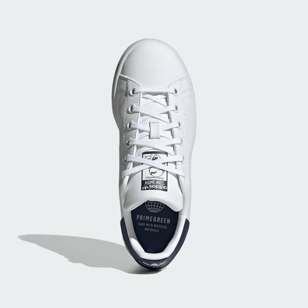 Basket Adidas Stan Smith Blanche Bleu Enfant | ZNE-39048375