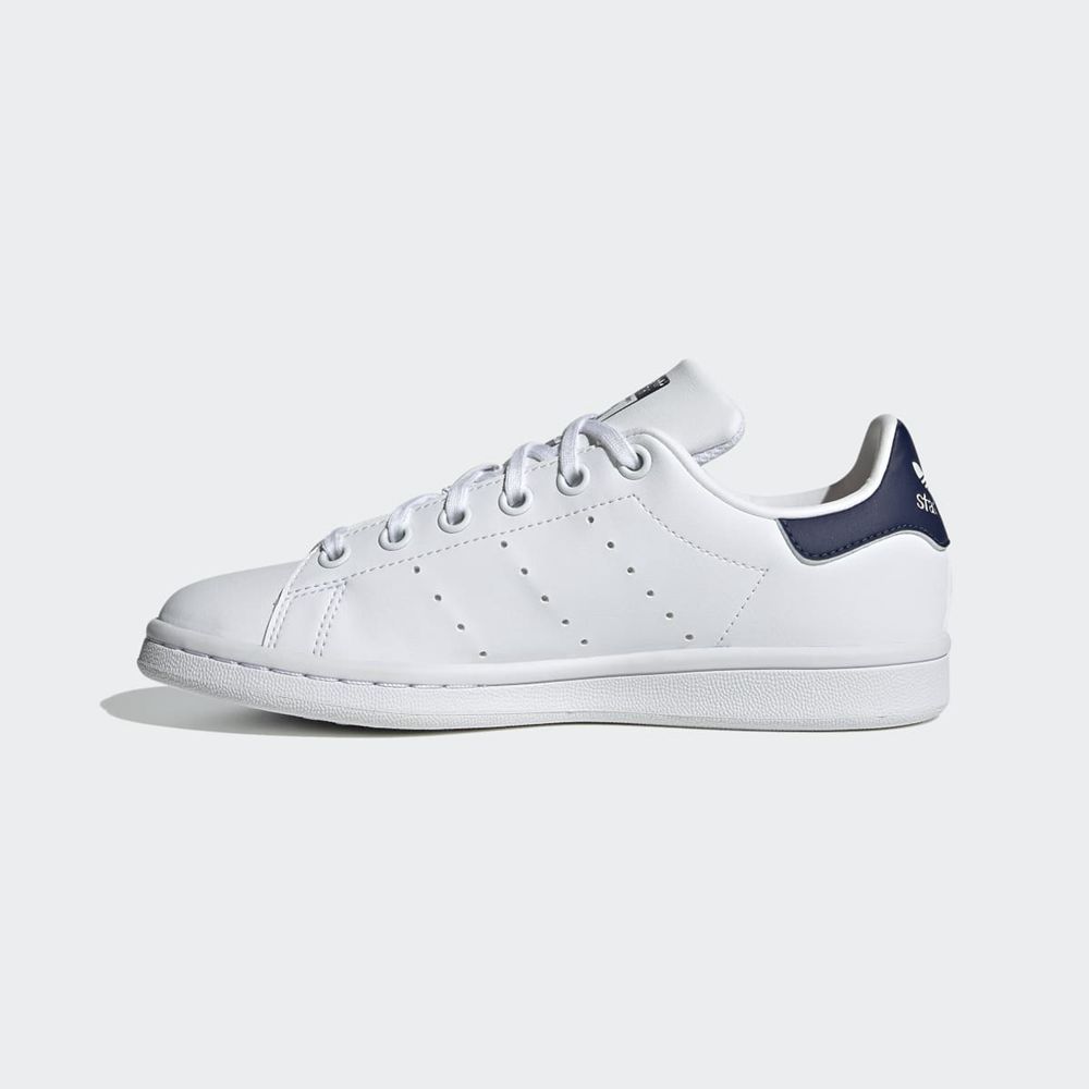 Basket Adidas Stan Smith Blanche Bleu Enfant | ZNE-39048375