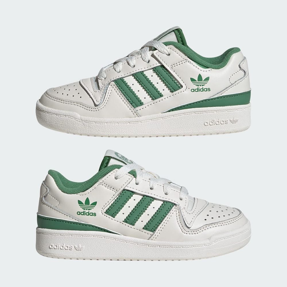 Basket Adidas Forum Low CL Blanche Vert Enfant | BZR-08357028