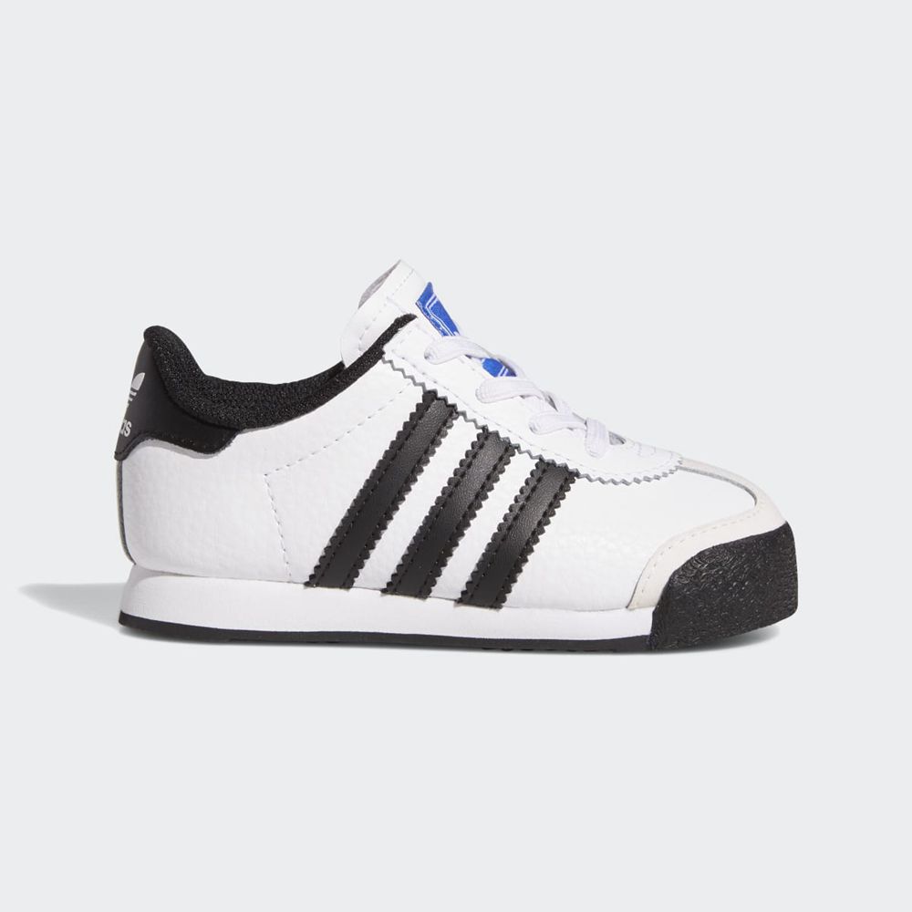 Basket Adidas Samoa Blanche Noir Bleu Enfant | MOY-53365952