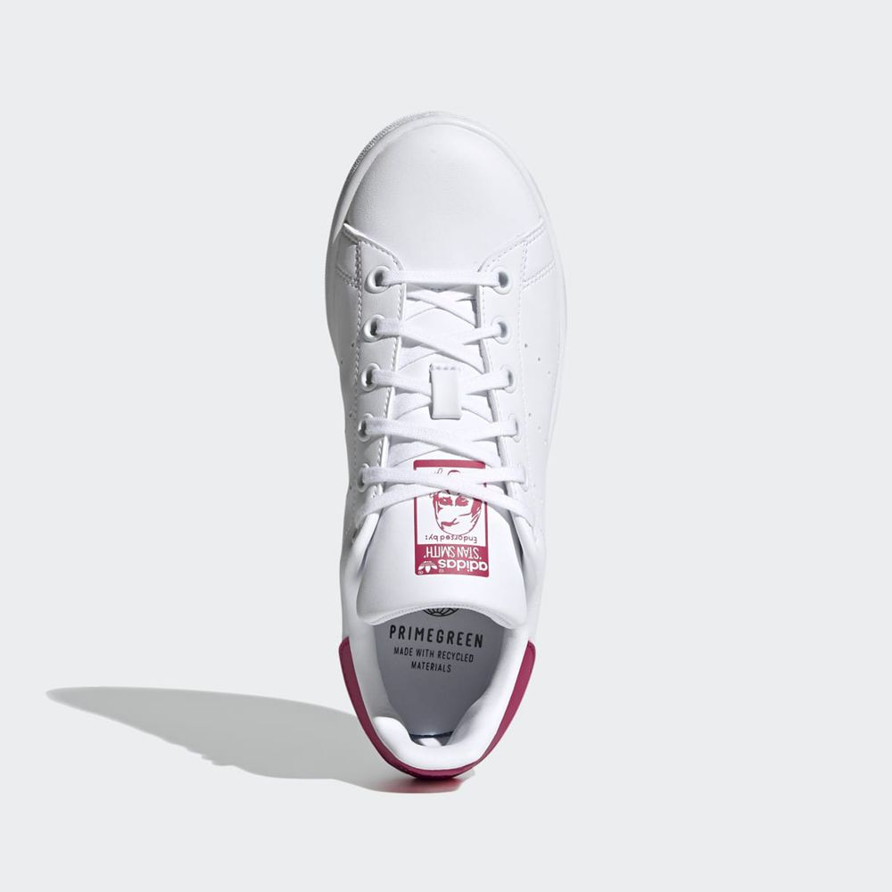 Basket Adidas Stan Smith Blanche Rose Enfant | RVJ-05691459