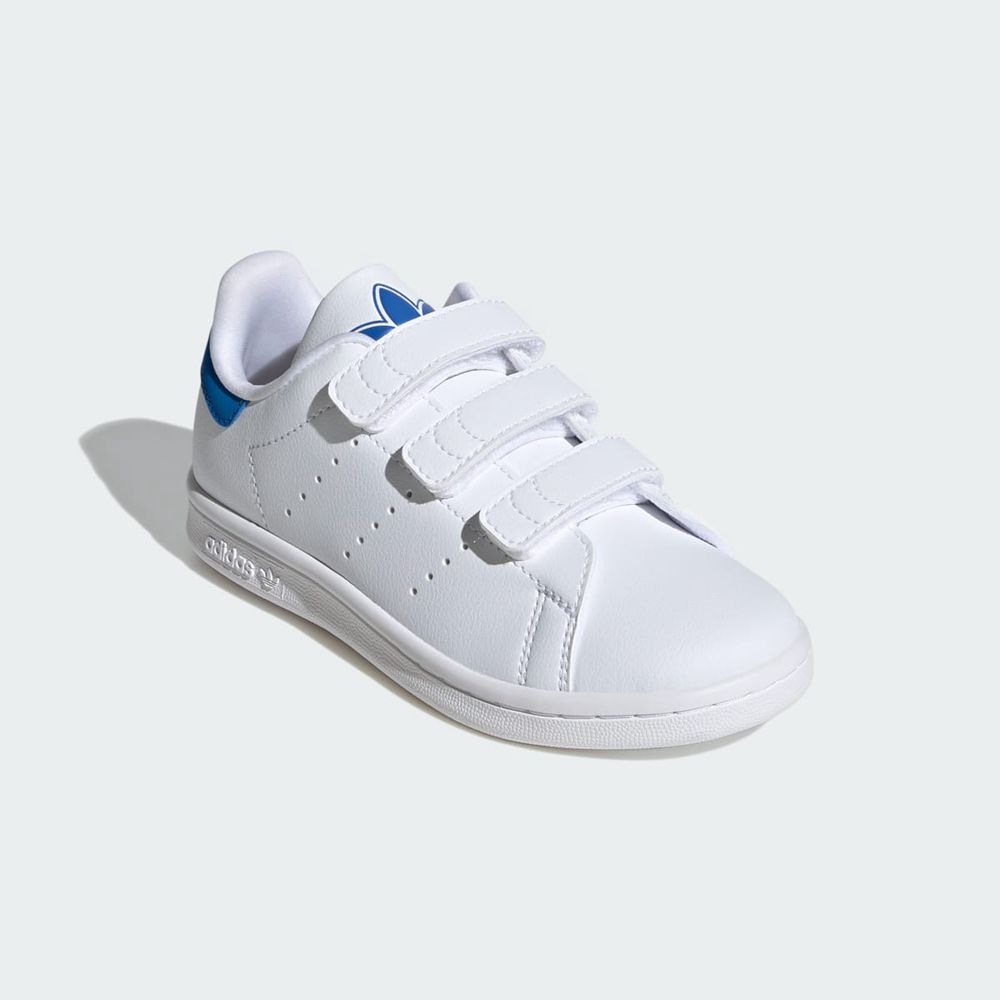 Basket Adidas Stan Smith Comfort Closure Blanche Bleu Enfant | WBE-98389702