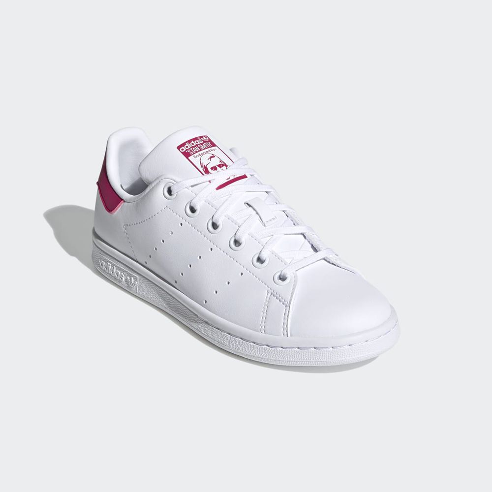 Basket Adidas Stan Smith Blanche Rose Enfant | RVJ-05691459